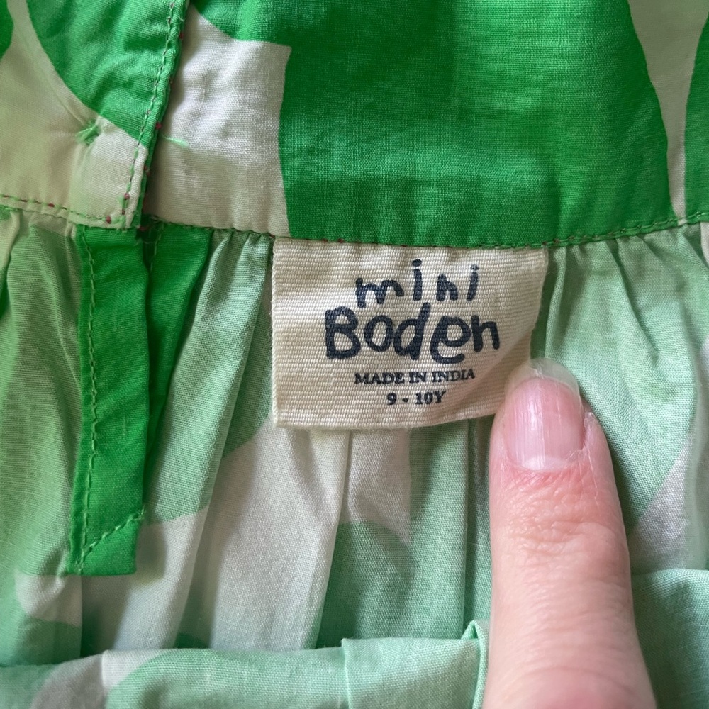 Mini Boden Girls’ Sundress | Size 9-10Y Green Floral Print with Pink Accents - Picture 5 of 8